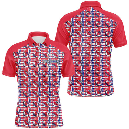 Custom American Flag Pickleball Polo Shirts For Men, Patriotic Pickleball Jerseys For Team IPHW6942