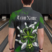 Load image into Gallery viewer, Custom Celtic Shamprock St Patricks Bowling Polo Team Shirts For Men, Lucky Bowling Jerseys IPHW8590