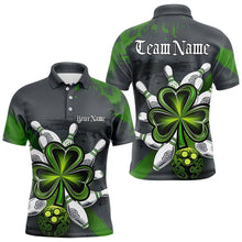 Load image into Gallery viewer, Custom Celtic Shamprock St Patricks Bowling Polo Team Shirts For Men, Lucky Bowling Jerseys IPHW8590