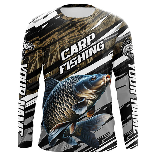 Carp Fishing Grass Camo Custom Long Sleeve Shirts, Carp Uv Fishing Jerseys IPHW6082