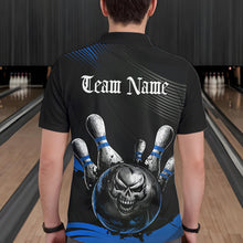 Load image into Gallery viewer, Custom Black And Purple Grunge Style Skull Bowling Polo Shirts For Men, Bowling Team Uniform IPHW8909