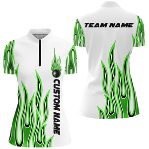 Personalized Flame Bowling Shirts For Women, Bowling Ball Custom Bowling Team Shirt IPHW4983
