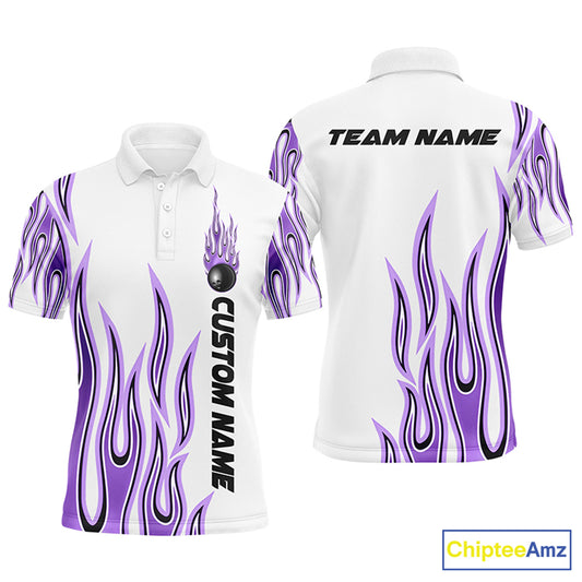 Personalized Flame Bowling Shirts For Men And Women, Bowling Ball Custom Bowling Team Shirt IPHW4986