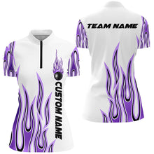 Load image into Gallery viewer, Personalized Flame Bowling Shirts For Women, Bowling Ball Custom Bowling Team Shirt IPHW4986