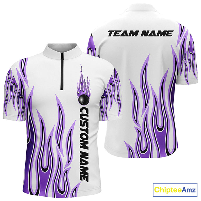 Personalized Flame Bowling Shirts For Men And Women, Bowling Ball Custom Bowling Team Shirt IPHW4986