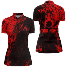 Load image into Gallery viewer, Personalized Bowling Shirts For Women, Team Bowling Jerseys Bowling Pin |Red IPHW4998