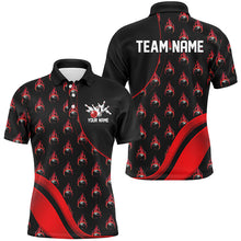 Load image into Gallery viewer, Custom Red Flame Bowling Shirts For Men, Personalized Team Bowling Shirts IPHW6958