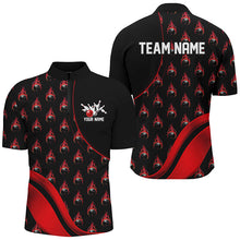Load image into Gallery viewer, Custom Red Flame Bowling Shirts For Men, Personalized Team Bowling Shirts IPHW6958
