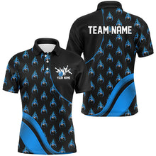 Load image into Gallery viewer, Custom Blue Flame Bowling Shirts For Men, Personalized Team Bowling Shirts IPHW6959