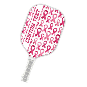 Pink Ribbon Pattern Custom Pickleball Paddle, Breast Cancer Awareness Pickleball Paddles IPHW7504