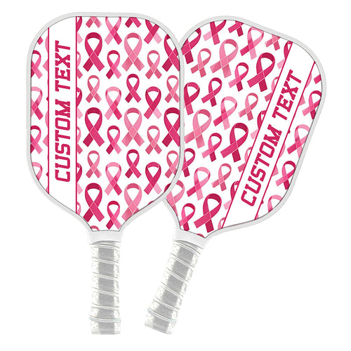 Pink Ribbon Pattern Custom Pickleball Paddle, Breast Cancer Awareness Pickleball Paddles IPHW7504