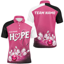 Load image into Gallery viewer, Custom Pink Ribbon Breast Cancer Bowling Shirts For Men, Hope Bowling Team Jerseys IPHW7514