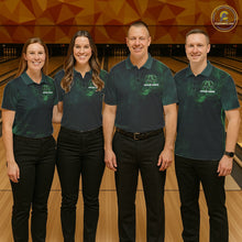 Load image into Gallery viewer, Custom Green Flame Celtic Cross Dragon Bowling Team Shirts, St Patricks Day Faith Bowling Tournament Shirts IPHW10507