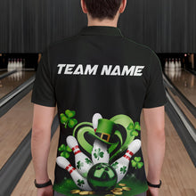 Load image into Gallery viewer, Custom Lucky St Patricks Bowling Polo Shirts For Men, Saint Paddys Shamprock Bowling Outfits IPHW8602
