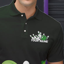 Load image into Gallery viewer, Custom Lucky St Patricks Bowling Polo Shirts For Men, Saint Paddys Shamprock Bowling Outfits IPHW8602