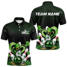 Load image into Gallery viewer, Custom Lucky St Patricks Bowling Polo Shirts For Men, Saint Paddys Shamprock Bowling Outfits IPHW8602