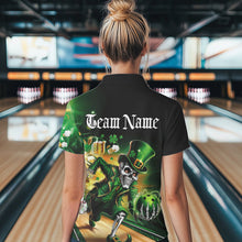 Load image into Gallery viewer, Custom Funny St Patricks Day Leprechaun Skull With Beer Bowling Team Polo Shirt Team Outfit IPHW8606
