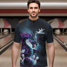 Load image into Gallery viewer, Custom Futuristic Style Dragon Bowling Quarter-Zip Shirts For Men, Dragon Bowling Outfits IPHW8914