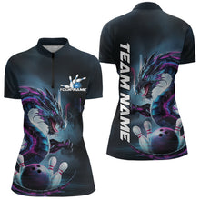 Load image into Gallery viewer, Custom Futuristic Style Dragon Bowling Quarter-Zip Shirts For Women, Dragon Bowling Outfits IPHW8914