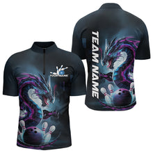 Load image into Gallery viewer, Custom Futuristic Style Dragon Bowling Quarter-Zip Shirts For Men, Dragon Bowling Outfits IPHW8914