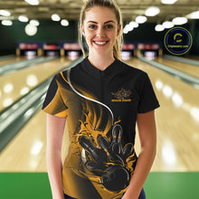 Load image into Gallery viewer, Custom Yellow Flame Bowling Women Jerseys, Bowling Team League Shirt Bowlers Jerseys IPHW11299