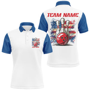 Vintage American Flag Custom Bowling Shirts For Bowler, Patriotic Bowling Shirt For Men And Women IPHW6612