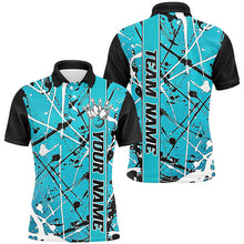 Load image into Gallery viewer, Blue Camo Custom Bowling Team Shirts For Men And Women, Bowling Tournament Jerseys For Bowlers IPHW6614