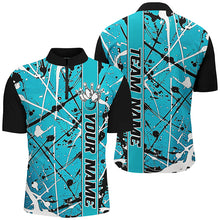 Load image into Gallery viewer, Blue Camo Custom Bowling Team Shirts For Men And Women, Bowling Tournament Jerseys For Bowlers IPHW6614