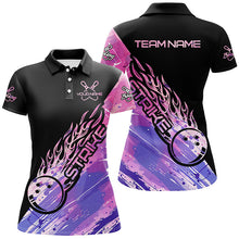 Load image into Gallery viewer, Pink And Purple Custom Bowling Shirts For Women, Bowling Team Shirts Bowling Strike IPHW7157