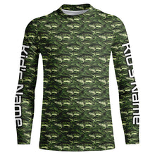 Load image into Gallery viewer, Largemouth Bass Fishing Camo Custom Long Sleeve Fishing Shirts, Bass Tournament Shirt IPHW5782