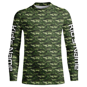 Largemouth Bass Fishing Camo Custom Long Sleeve Fishing Shirts, Bass Tournament Shirt IPHW5782