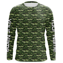 Load image into Gallery viewer, Largemouth Bass Fishing Camo Custom Long Sleeve Fishing Shirts, Bass Tournament Shirt IPHW5782