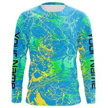 Load image into Gallery viewer, Water Splashing Camo Uv Protection Long Sleeve Fishing Shirts, Custom Performance Fishing Shirts IPHW5784