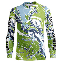 Load image into Gallery viewer, Water Splashing Camo Uv Protection Long Sleeve Fishing Shirts, Custom Performance Fishing Shirts IPHW5785