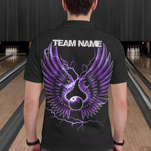 Load image into Gallery viewer, Purple Thunder Lightning Bowling Wings Custom Bowling Team Polo Shirts For Men IPHW8395