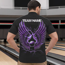Load image into Gallery viewer, Purple Thunder Lightning Bowling Wings Custom Bowling Team Quarter-Zip Shirts For Men IPHW8395