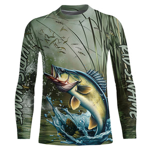 Walleye Fishing Custom 3D All Over Printed Long Sleeve Shirts, Walleye Fisherman Jerseys IPHW6634