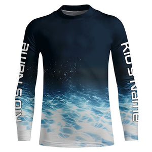 Underwater Background Long Sleeve Uv Protection Fishing Shirts, Personalized Fishing Jersey IPHW7189