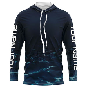 Underwater Background Long Sleeve Uv Protection Fishing Shirts, Personalized Fishing Jersey IPHW7191