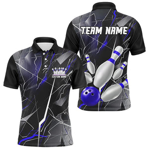 Blue Thunder Lightning Custom Bowling Team Shirts For Men And Women, Strike Bowling Jerseys IPHW6467