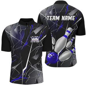 Blue Thunder Lightning Custom Bowling Team Shirts For Men And Women, Strike Bowling Jerseys IPHW6467