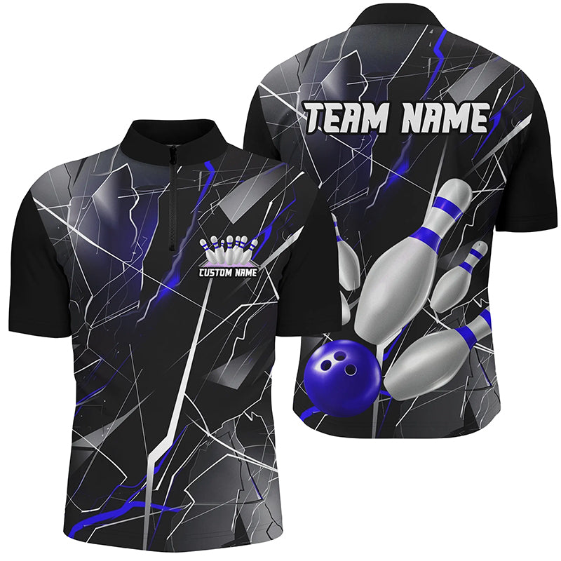 Blue Thunder Lightning Custom Bowling Team Shirts For Men And Women, Strike Bowling Jerseys IPHW6467