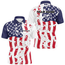 Load image into Gallery viewer, American Flag Custom Bowling Team Shirts For Men And Women, Patriotic Bowling Team Jerseys IPHW6977