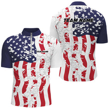 Load image into Gallery viewer, American Flag Custom Bowling Team Shirts For Men And Women, Patriotic Bowling Team Jerseys IPHW6977