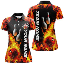 Load image into Gallery viewer, Custom Flame Bowling Shirts For Women, Bowling Team Shirt Bowlers Outfits IPHW7516