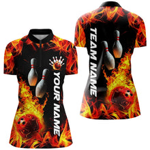 Load image into Gallery viewer, Custom Flame Bowling Shirts For Women, Bowling Team Shirt Bowlers Outfits IPHW7516