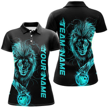 Load image into Gallery viewer, Blue Lion Custom Bowling Short Sleeve Shirts For Women, Lion Bowling Team Shirt Outfits IPHW7529