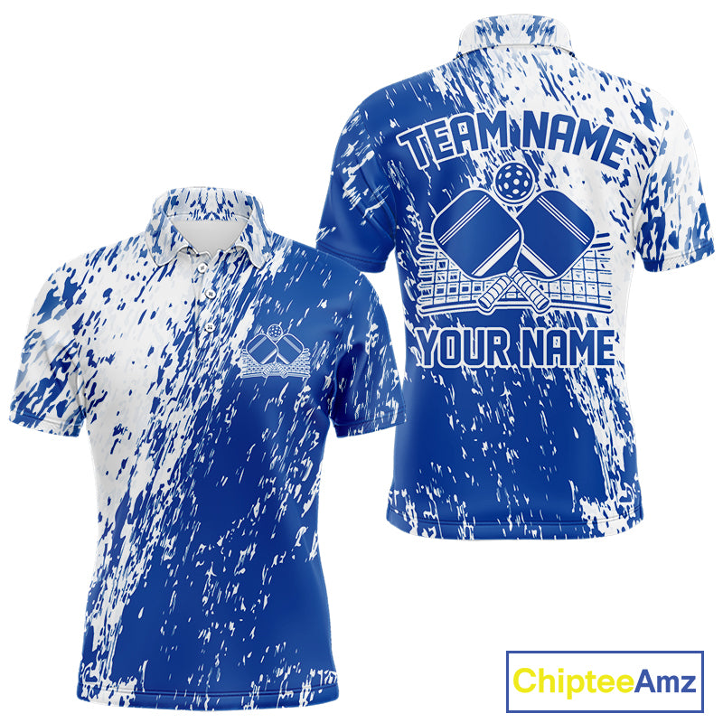 Custom Blue Pickleball Men Polo,Pickleball Team Matching Shirt Pickleballer Outfit IPHW12717