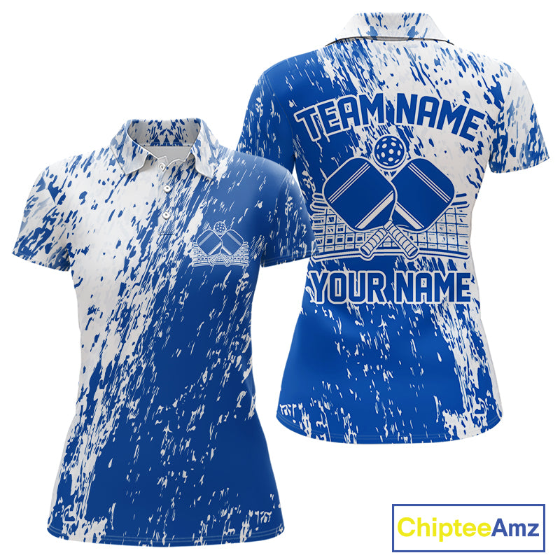 Custom Blue Pickleball Women Polo,Pickleball Team Matching Shirt Pickleballer Outfit IPHW12717