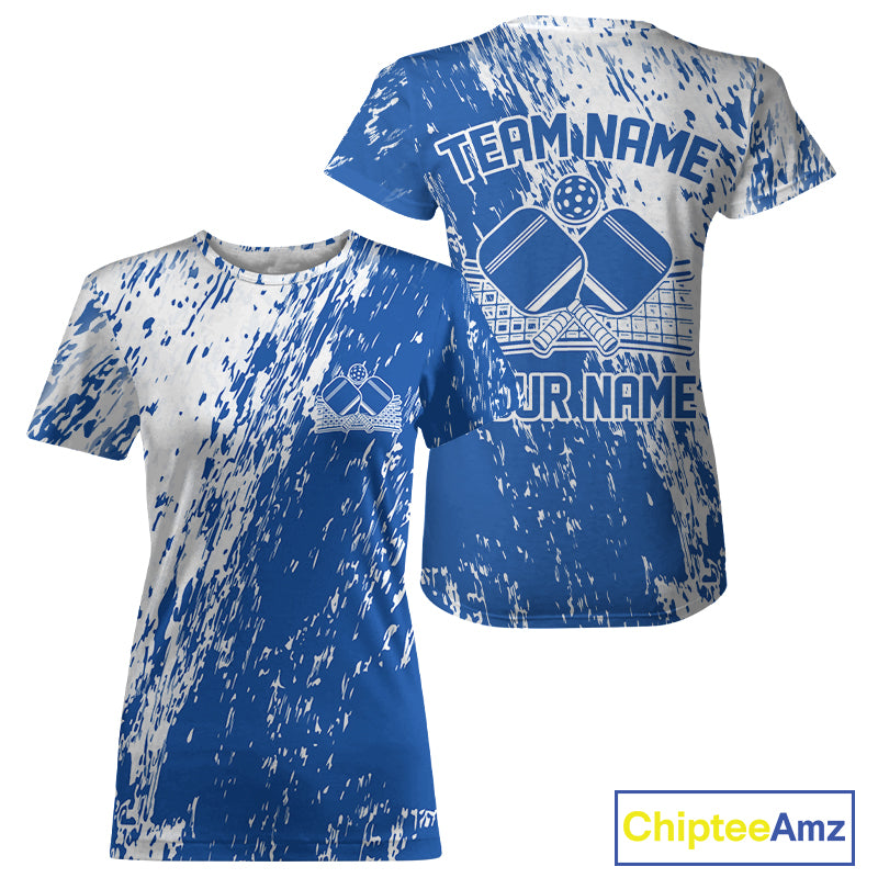 Custom Blue Pickleball Women T-Shirts,Pickleball Team Matching Pickleballer Outfit IPHW12717